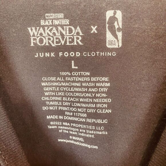 Junk Food Clothing Lakers Wakanda Forever Pattern Tee Shirt - Picture 3 of 8